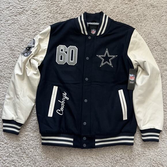 NFL Team Apparel Dallas Cowboys Varsity Bomber Jacket Men’s XL NWT MSRP $400 - Picture 1 of 9